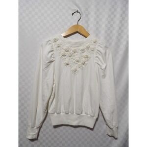 ANTHROPOLOGIE White Statement Sweater | XS
